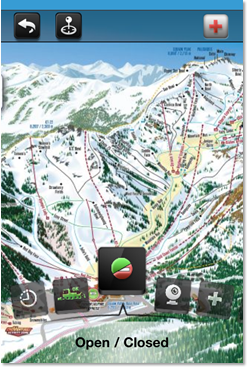 The trail map at Squaw, as seen on their smartphone app